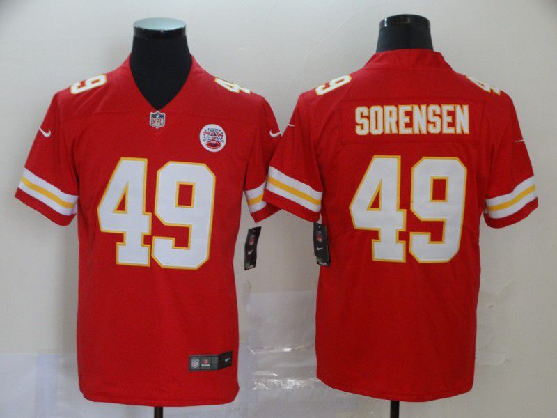 Men Kansas City Chiefs 49 Sorensen Red Nike Vapor Untouchable Limited NFL Jersey